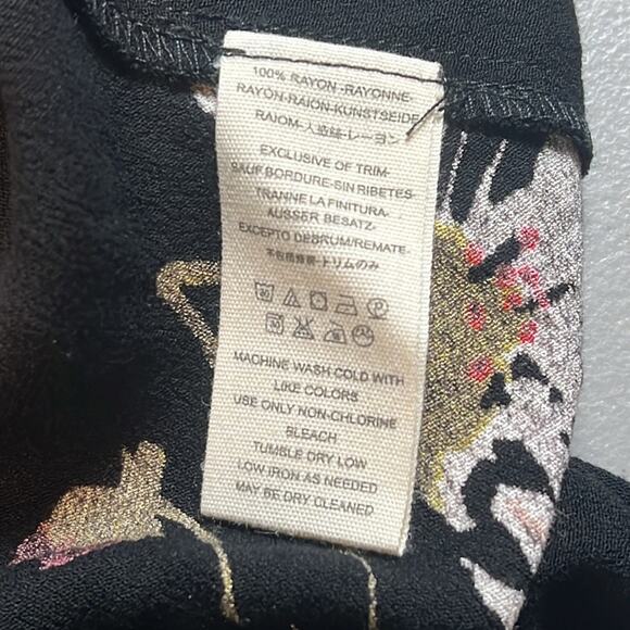 Free People Time on My Side Black Floral Wrap Mini Tunic Dress Women's Sz Small! - Picture 7 of 8